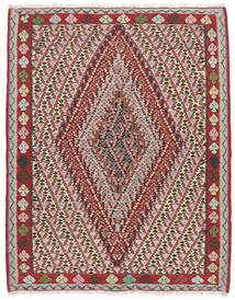  Persischer Kelim Senneh Fine Teppich 121X151 Dunkelrot/Braun Carpetvista