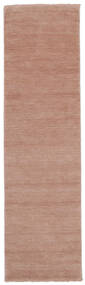 Handloom Fringes 80X300 Small Terracotta Plain (Single Colored) Runner Wool Rug