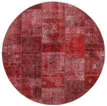  Ø 200 Patchwork - Persien/Iran Teppe Moderne Rundt Mørk Rød (Ull, Persia/Iran) Carpetvista