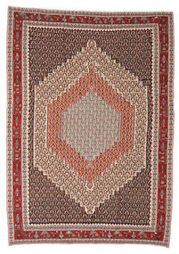  Persialainen Kelim Senneh Fine Matot Matto 212X300 Tummanpunainen/Ruskea (Villa, Persia/Iran)