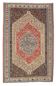 200X314 Kelim Senneh Fine Teppich Orientalischer Braun/Schwarz (Wolle, Persien/Iran) Carpetvista