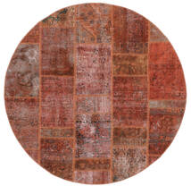  Ø 200 Patchwork Teppe Moderne Rundt Mørk Rød/Brun (Ull, Persia/Iran) Carpetvista