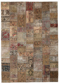 251X357 絨毯 Patchwork - Persien/Iran モダン 茶色/ブラック 大きな (ウール, ペルシャ/イラン) Carpetvista