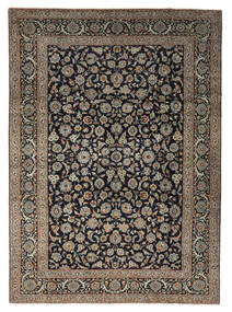 273X382 絨毯 オリエンタル カシャン ブラック/茶色 大きな (ウール, ペルシャ/イラン) Carpetvista
