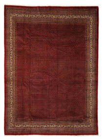 Tapete Sarough Mir 274X374 Preto/Vermelho Escuro Grande (Lã, Pérsia/Irão)