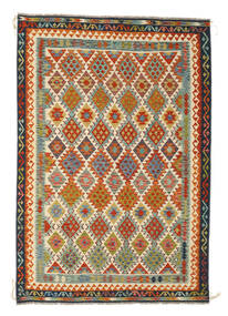  Oosters Kelim Afghan Old Style Vloerkleed 200X296 Donkerrood/Bruin Wol, Afghanistan Carpetvista