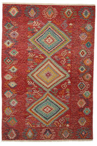  Kilim Afghan Old Style Rug 196X290 Wool Dark Red/Brown Carpetvista
