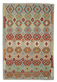 201X299 絨毯 オリエンタル キリム アフガン オールド スタイル グリーン/ダークグリーン (ウール, アフガニスタン) Carpetvista
