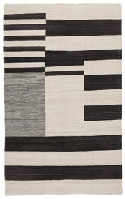 169X267 Tapis Kilim Moderne Moderne Noir/Gris Clair (Laine, Afghanistan) Carpetvista