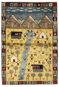  Gabbeh Persia Fine Tappeto 102X150 Persiano Di Lana Arancione/Nero Piccolo Carpetvista