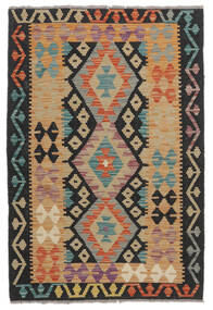  101X148 Kelim Afghan Old Style Teppe Brun/Svart Afghanistan Carpetvista