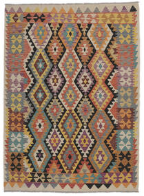 Kelim Afghan Old Stil Teppich 168X233 Braun/Orange Wolle, Afghanistan Carpetvista