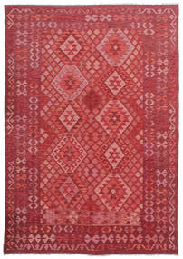 170X240 Kilim Afghan Old Style Rug Oriental Dark Red/Red (Wool, Afghanistan) Carpetvista