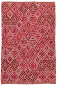  Kelim Afghan Old Style Matot 177X257 Tummanpunainen/Punainen Carpetvista