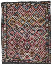 177X238 絨毯 キリム アフガン オールド スタイル オリエンタル ブラック/ダークレッド (ウール, アフガニスタン) Carpetvista
