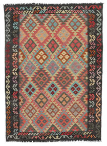  Kelim Afghan Old Style Matot 128X178 Villamatto Tummanpunainen/Musta Pieni Matto Carpetvista