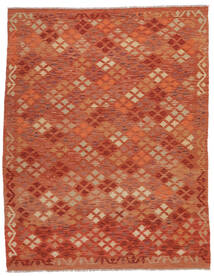 182X233 Kilim Afghan Old Style Rug Oriental Dark Red/Red (Wool, Afghanistan) Carpetvista