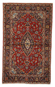 107X180 Keshan Teppe Orientalsk Svart/Mørk Rød (Ull, Persia/Iran) Carpetvista