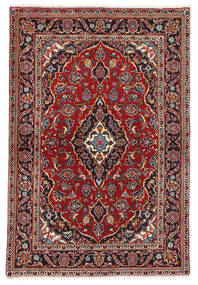 106X145 Tapete Kashan Oriental Vermelho Escuro/Preto (Lã, Pérsia/Irão) Carpetvista