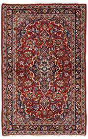 100X157 Alfombra Oriental Keshan Negro/Rojo Oscuro (Lana, Persia/Irán) Carpetvista