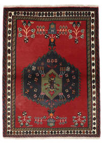 Hamadan Teppe 110X150 Svart/Mørk Rød Ull, Persia/Iran Carpetvista