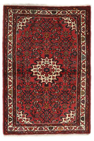 Koberec Perský Hosseinabad 105X152 Černá/Tmavě Červená (Vlna, Persie/Írán)