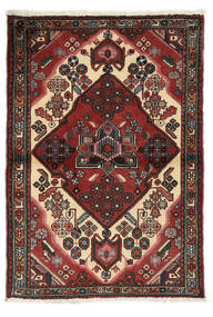 絨毯 ペルシャ ハマダン 105X150 ブラック/ダークレッド (ウール, ペルシャ/イラン)