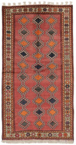 絨毯 ペルシャ ハマダン 125X228 ダークレッド/ブラック (ウール, ペルシャ/イラン)