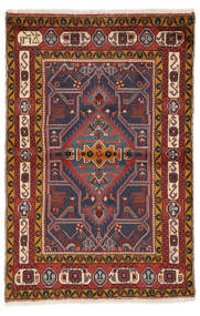 Dywan Orientalny Hamadan 108X163 Czarny/Ciemnoczerwony (Wełna, Persja/Iran)