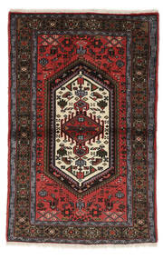 98X153 Tappeto Orientale Hamadan Nero/Rosso Scuro (Lana, Persia/Iran) Carpetvista