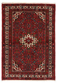 Χαλι Hosseinabad 105X150 Μαύρα/Σκούρο Κόκκινο (Μαλλί, Περσικά/Ιρανικά)