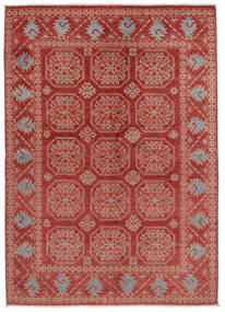 Kazak Fine Rug 147X202 Dark Red/Brown Wool, Afghanistan Carpetvista