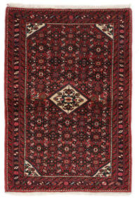 105X150 Χαλι Hosseinabad Ανατολής Μαύρα/Σκούρο Κόκκινο (Μαλλί, Περσικά/Ιρανικά) Carpetvista