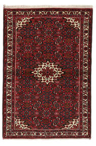  Orientalsk Hosseinabad Teppe 110X162 Svart/Mørk Rød Ull, Persia/Iran Carpetvista