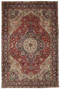 Persialainen Tabriz Matot 203X302 Musta/Ruskea Carpetvista