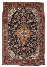  Persian Tabriz Rug 194X292 Black/Brown Carpetvista