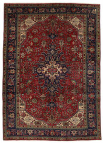 207X300 Täbriz Teppich Orientalischer Schwarz/Dunkelrot (Wolle, Persien/Iran) Carpetvista