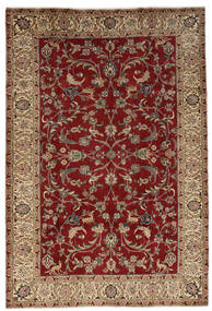 195X287 Täbriz Teppich Orientalischer Braun/Dunkelrot (Wolle, Persien/Iran) Carpetvista