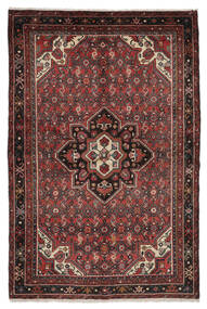 151X229 Tapete Oriental Hosseinabad Preto/Vermelho Escuro (Lã, Pérsia/Irão) Carpetvista
