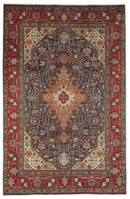 207X316 Täbriz Teppich Orientalischer Schwarz/Braun (Wolle, Persien/Iran) Carpetvista