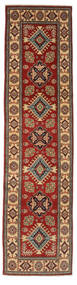 Kazak Fine Rug 77X314 Runner
 Dark Red/Brown Wool, Afghanistan Carpetvista