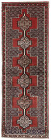 69X198 Senneh Teppich Orientalischer Läufer Schwarz/Dunkelrot (Wolle, Persien/Iran) Carpetvista