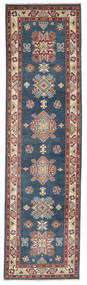  Oriental Kazak Fine Rug 82X296 Runner
 Dark Red/Dark Blue Wool, Afghanistan Carpetvista