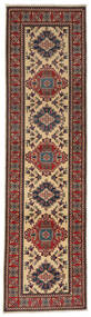 78X288 Kazak Fine Rug Oriental Runner
 Black/Dark Red (Wool, Afghanistan) Carpetvista