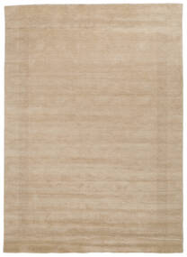 Handloom Gabba 240X340 Large Beige Plain (Single Colored) Wool Rug