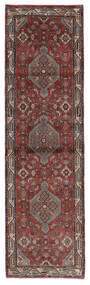 絨毯 ハマダン 83X284 廊下 カーペット ダークレッド/ブラック (ウール, ペルシャ/イラン)