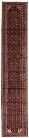  Persialainen Hosseinabad Matot 75X395 Musta/Tummanpunainen Carpetvista
