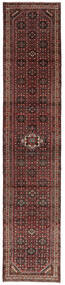 絨毯 ペルシャ ホセイナバード 83X394 廊下 カーペット ブラック/ダークレッド (ウール, ペルシャ/イラン)