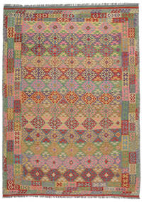 246X343 Kelim Afghan Old Style Matot Matto Itämainen Ruskea/Tummanpunainen (Villa, Afganistan) Carpetvista