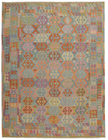 262X337 Tapete Kilim Afegão Old Style Oriental Castanho/Amarelo Escuro Grande (Lã, Afeganistão) Carpetvista